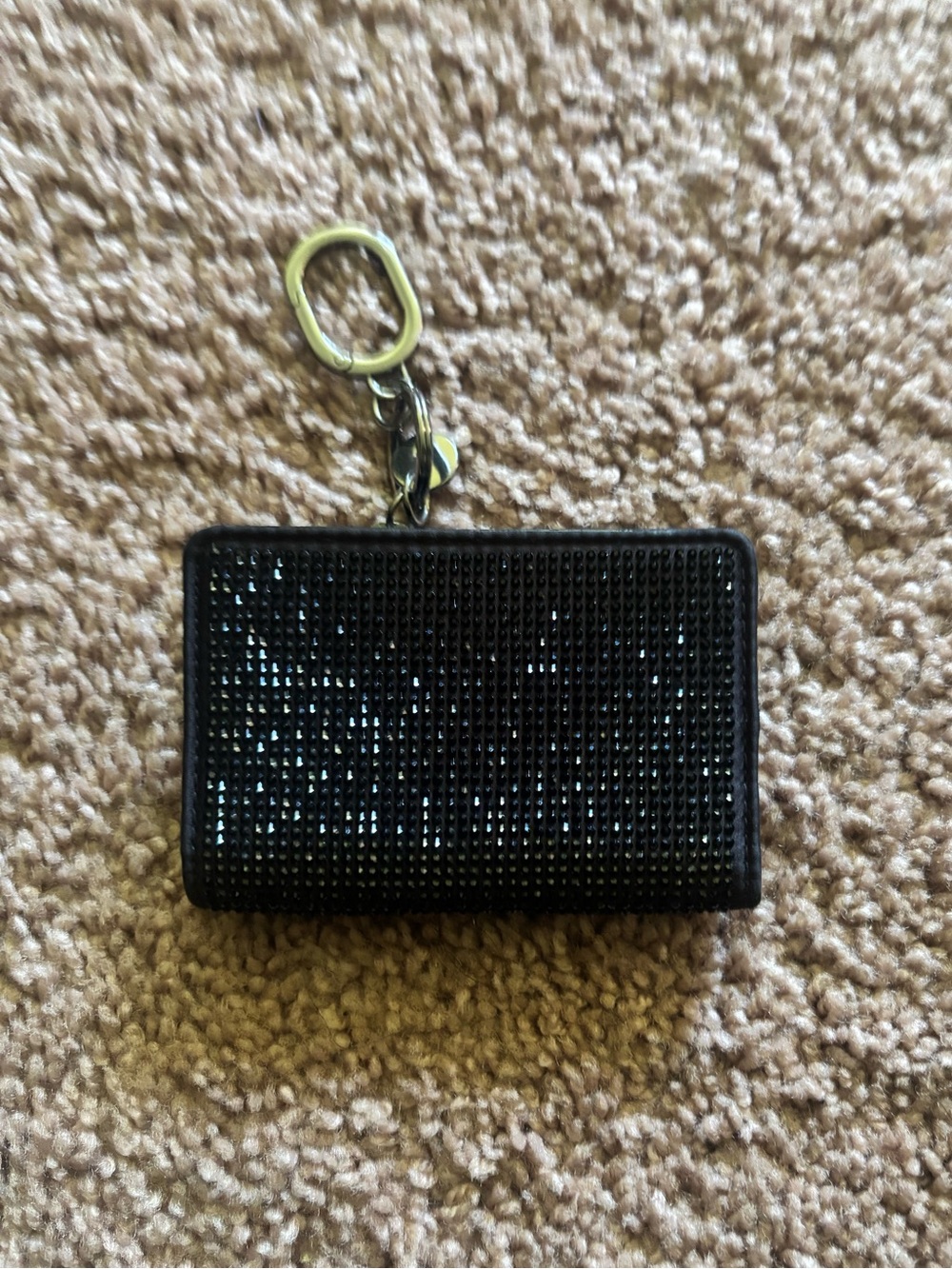 Victoria's Secret Black Crystal Card Case Keyring